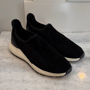 Vince Black and White Slip-On Sneakers